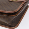 Celine Vintage Macadam Circle Logo Canvas and Leather