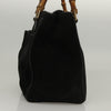 Gucci Vintage Bamboo Front Pocket Tote Suede
