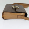 Celine Vintage Macadam Circle Logo Canvas and Leather