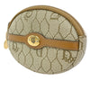 Christian Dior Honeycomb Zip Coin Purse Canvas and Leather