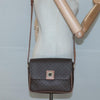 Celine Vintage Macadam Circle Logo Canvas and Leather
