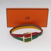 Hermes Double Hole Buckle Belt Metal and Leather