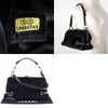 Chanel Vintage CC Side Belted Bowler Check Embossed Velvet