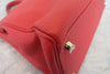 Hermes Kelly Red Clemence with Gold Hardware