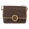 Celine Vintage Macadam Circle Logo Canvas and Leather