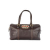 Secondhand Gucci Dark Brown Leather GG Britt Boston Bag - '10s