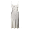 Secondhand Roberto Cavalli Silver Floral Slip Dress - '00s