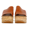 Secondhand Brown Camille Leather Wedge Mules- '20s
