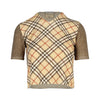 Secondhand Roberto Cavalli Plaid Blouse with Houndstooth Sleeves- '10s