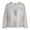 Secondhand Chanel Clear Jacket with White Lace Embroidery - '10s