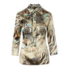 Secondhand Roberto Cavalli Feather Printed Silk Blouse - '00s