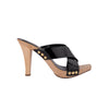 Secondhand Wooden Leather Mules- '00s