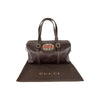 Secondhand Gucci Dark Brown Leather GG Britt Boston Bag - '10s