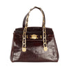 Secondhand Gianni Versace Vintage Crocodile Embossed Handbag - '90s