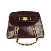 Secondhand Gianni Versace Vintage Crocodile Embossed Handbag - '90s