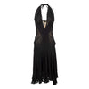 Secondhand Roberto Cavalli Black Plunge Neck Corset Dress - '00s