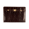 Secondhand Gianni Versace Vintage Crocodile Embossed Handbag - '90s