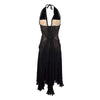 Secondhand Roberto Cavalli Black Plunge Neck Corset Dress - '00s