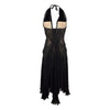 Secondhand Roberto Cavalli Black Plunge Neck Corset Dress - '00s