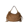 Secondhand Miu Miu Woven Leather Fringe Hobo - '10s