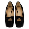 Secondhand Black Suede Platform High Heel Shoes - '20s