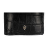 Secondhand Alexander McQueen Black Croc Embossed Long Wallet - '20s