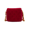 Secondhand Velvet Micro Quilted Flap Bag- '90s