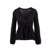 Secondhand Black Cardigan With Drawstring - '10s