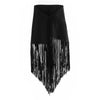 Secondhand Hermès Black Cashmere & Leather Fringe Shawl -'00s