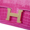Secondhand Hermès Constance Elan in Rose Scheherazade Porosus Crocodile with Gold Hardware - '10s