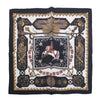 Secondhand Hermès “Ludovicus Magnus” Black, Ivory & Gold Silk Gavroche 42 Scarf By Françoise De La Perrière