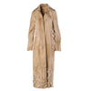 Secondhand Denimaxx Beige Calf Hair & Leather Maxi Coat with Fur Trim - '90s