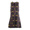 Secondhand Marni Sleeveless Dress Featuring Brown and Yellow Geometric Circle Pattern - '10s