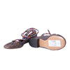 Secondhand Valentino Garavani Printed Leather Wrap Ballet Flats in Brown - '10s