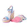 Secondhand Sophia Webster Multicolor Leather and Braided Wedge Sandals- '10s
