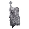 Secondhand Redemption Gray one-shoulder cocktail dress with draping - '10s