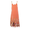 Secondhand Collection Privèe Vintage Silk Dress In Salmon Color With Floral Damask Inserts- '90s