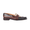 second hand Collection Privèe Multicolor Croc-Embossed Leather Penny Loafers 