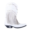 Philipp Plein White Leather Fringe Cowboy Boots '20s