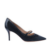 Secondhand Salvatore Ferragamo Black Leather & Suede Mary Jane Pumps - '10s