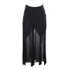 Secondhand Moschino Cheap & Chic Vintage Black Rayon Draped Knot Maxi Skirt - '90s