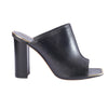 second hand Celine Black Leather Flat Slides With Gold-Tone Details 