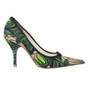 Secondhand Prada Multicolor Canvas Bow Pointed Toe Pumps - '10s