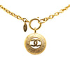 Chanel Gold Plated CC Round Pendant Necklace Secondhand