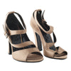 Secondhand Alberta Ferretti Beige Satin Sandals - '10s