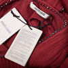 Secondhand Roberto Cavalli Crystal-embellished Plissé Silk-blend Georgette Gown In Claret- '20s
