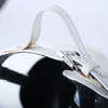 Secondhand Prada White Leather T-Strap Platform Wedge Sandals - '10s