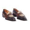 second hand Collection Privèe Multicolor Croc-Embossed Leather Penny Loafers 
