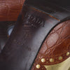 Secondhand Prada Brown Croc-Embossed Leather Mary Jane Pumps - '90s