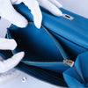 Secondhand Hermès Bleu Zanzibar Kelly Long Wallet Chevre Leather Palladium Hardware